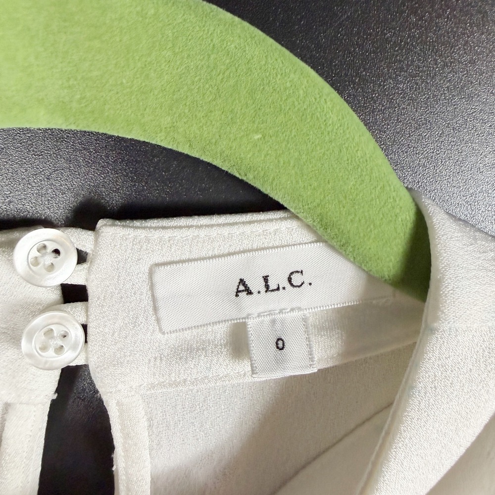 A.L.C. ALC Kay Top Ivory Blouse High Neck Long Sleeve Womens Size 0 - Picture 10 of 14